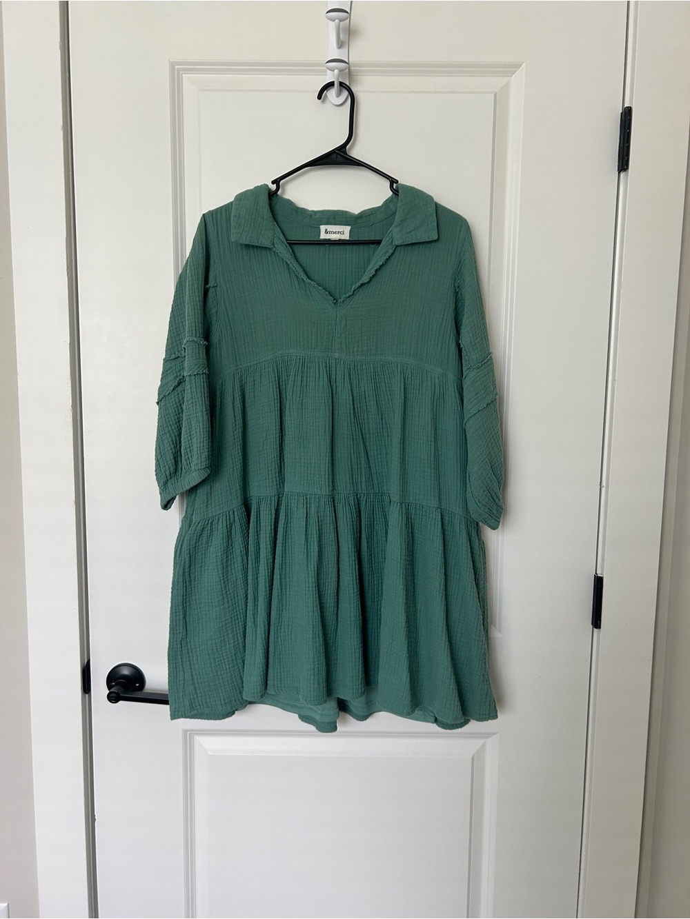 &merci Sage Green Cotton Crepe Dress